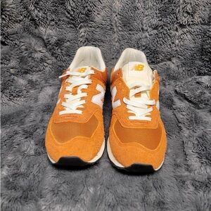 New Balance Mens Orange and White Sneakers